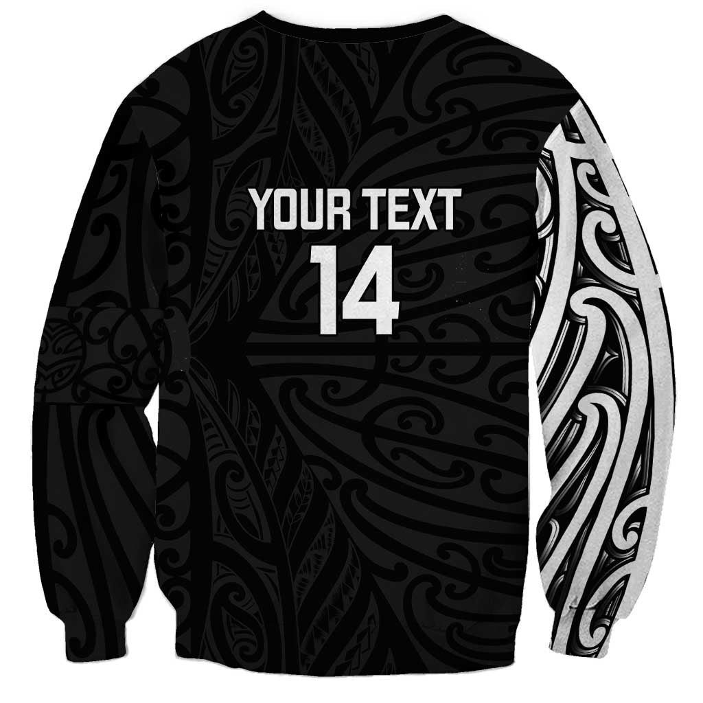 New Zealand Silver Fern Rugby Custom Sweatshirt Maori Koru Go Black Fern - Aussie Hoodie
