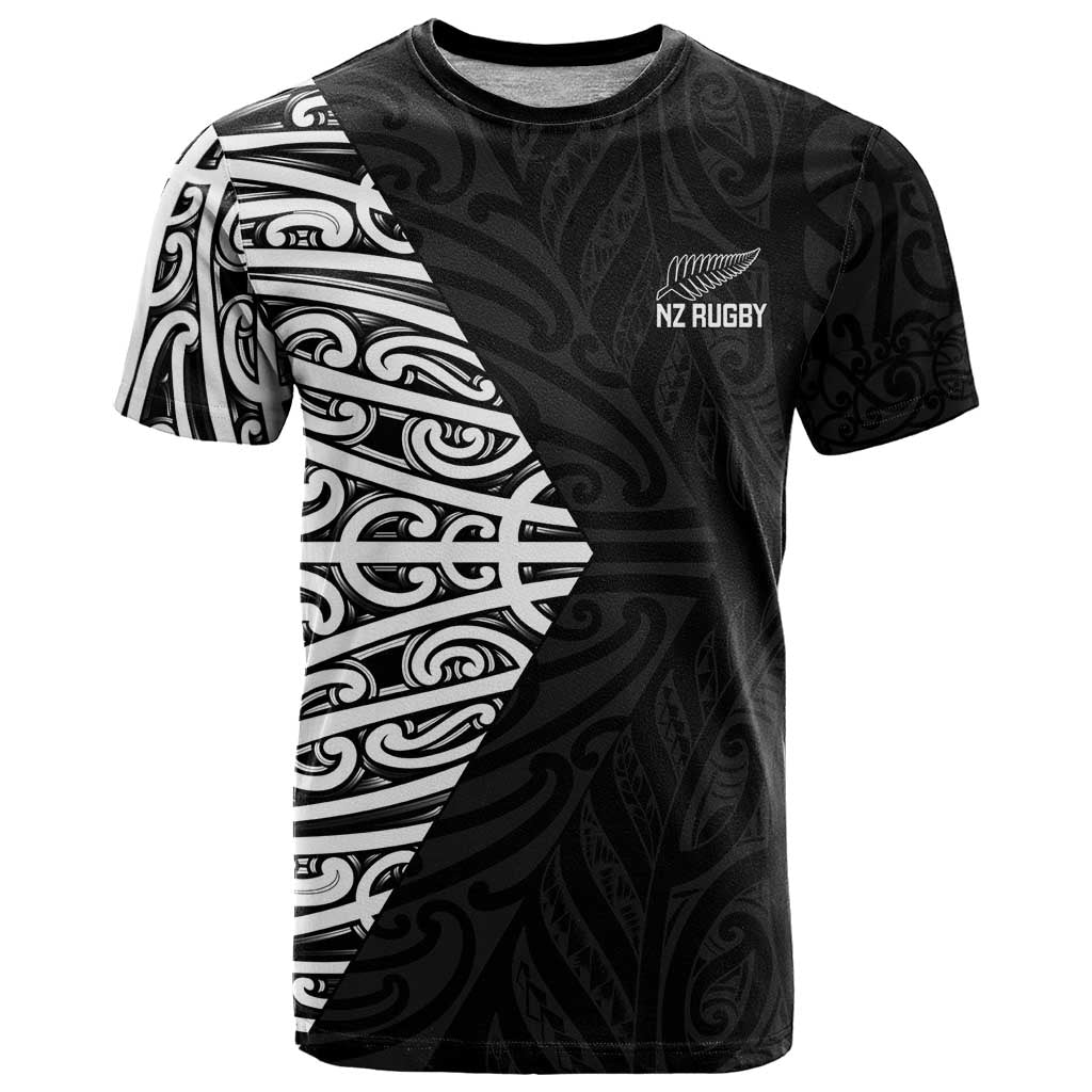 New Zealand Silver Fern Rugby Custom T Shirt Maori Koru Go Black Fern - Aussie Hoodie