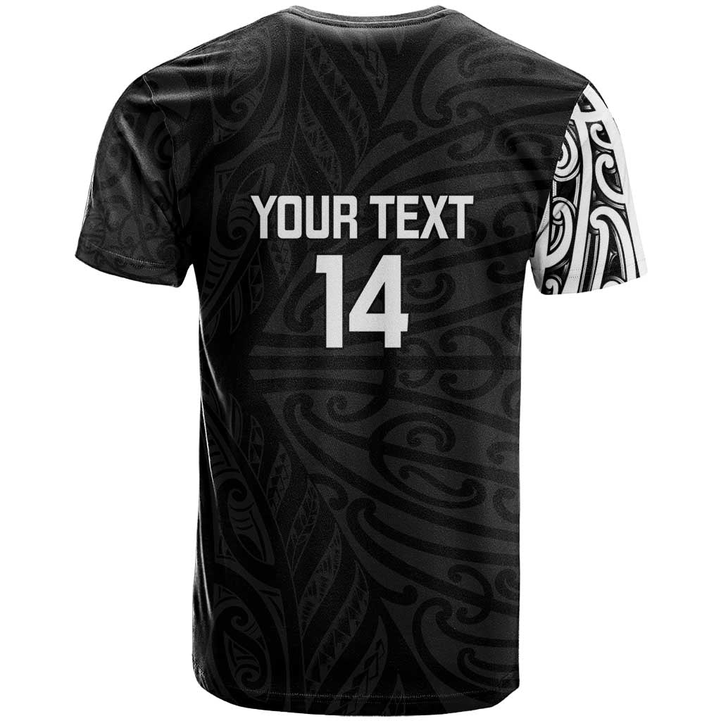 New Zealand Silver Fern Rugby Custom T Shirt Maori Koru Go Black Fern - Aussie Hoodie