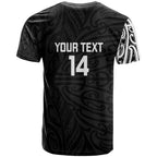 New Zealand Silver Fern Rugby Custom T Shirt Maori Koru Go Black Fern - Aussie Hoodie