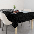 New Zealand Silver Fern Rugby Custom Tablecloth Maori Koru Go Black Fern - Aussie Hoodie