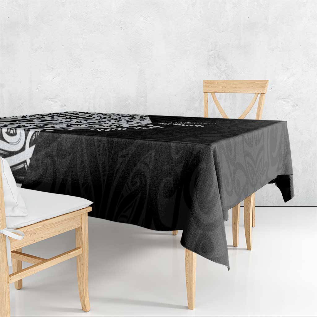 New Zealand Silver Fern Rugby Custom Tablecloth Maori Koru Go Black Fern - Aussie Hoodie