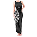 New Zealand Silver Fern Rugby Custom Tank Maxi Dress Maori Koru Go Black Fern - Aussie Hoodie