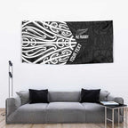 New Zealand Silver Fern Rugby Custom Tapestry Maori Koru Go Black Fern - Aussie Hoodie