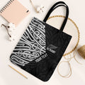 New Zealand Silver Fern Rugby Custom Tote Bag Maori Koru Go Black Fern - Aussie Hoodie