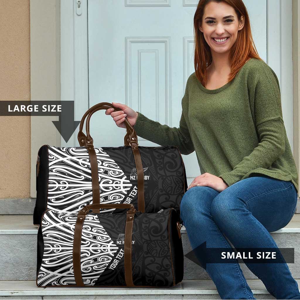 New Zealand Silver Fern Rugby Custom Travel Bag Maori Koru Go Black Fern - Aussie Hoodie