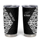New Zealand Silver Fern Rugby Custom Tumbler Cup Maori Koru Go Black Fern - Aussie Hoodie