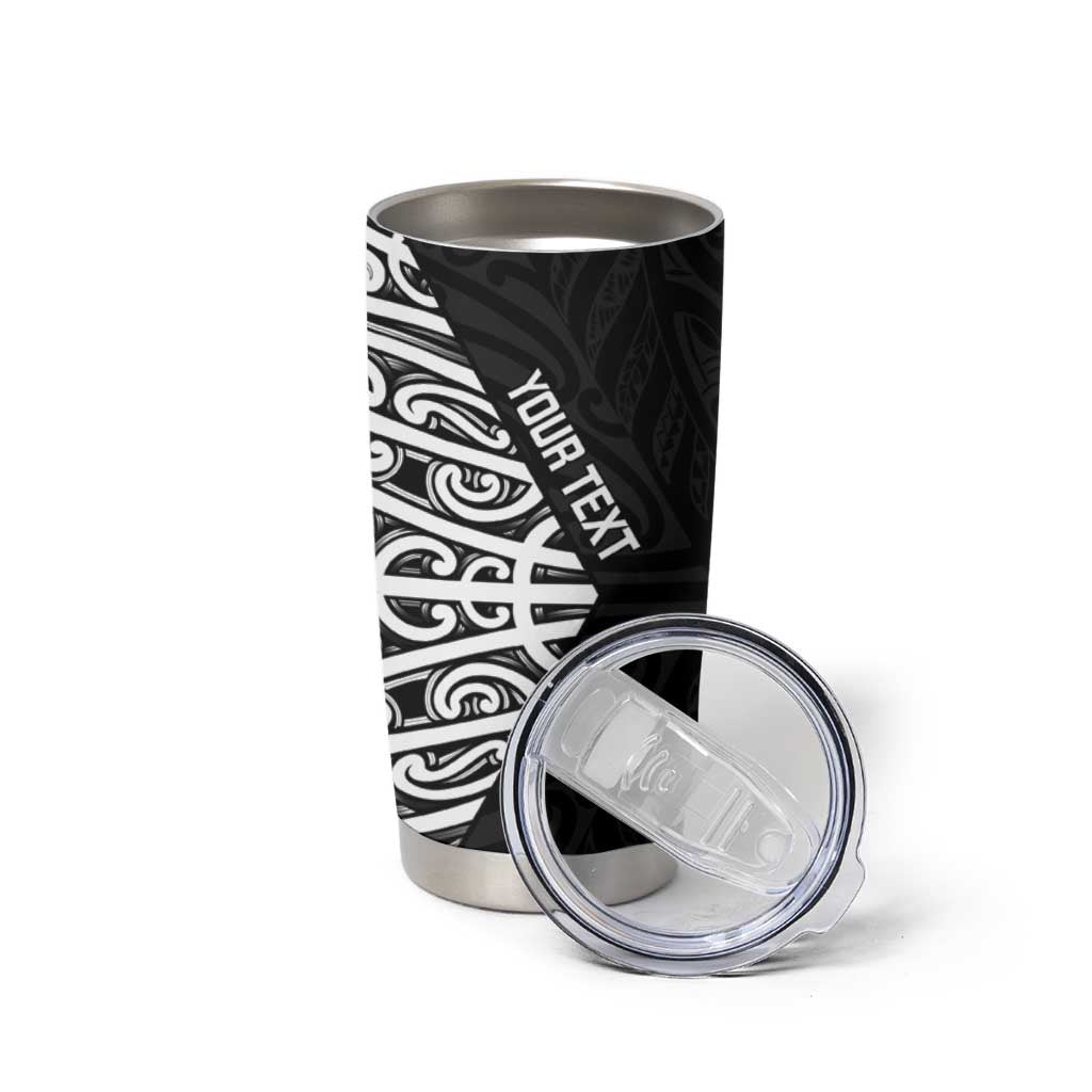 New Zealand Silver Fern Rugby Custom Tumbler Cup Maori Koru Go Black Fern - Aussie Hoodie