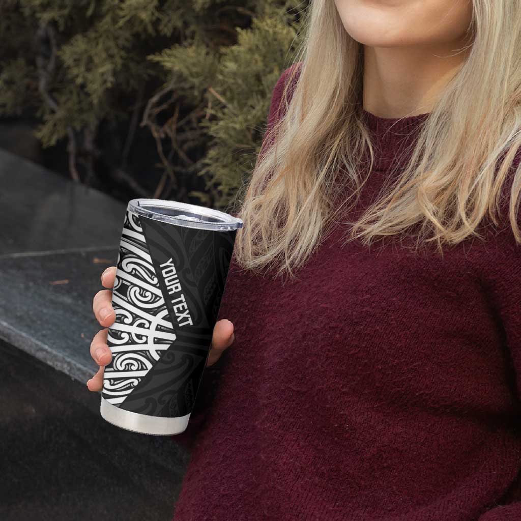 New Zealand Silver Fern Rugby Custom Tumbler Cup Maori Koru Go Black Fern - Aussie Hoodie