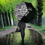 New Zealand Silver Fern Rugby Custom Umbrella Maori Koru Go Black Fern - Aussie Hoodie