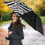 New Zealand Silver Fern Rugby Custom Umbrella Maori Koru Go Black Fern - Aussie Hoodie