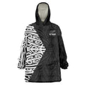 New Zealand Silver Fern Rugby Custom Wearable Blanket Hoodie Maori Koru Go Black Fern - Aussie Hoodie