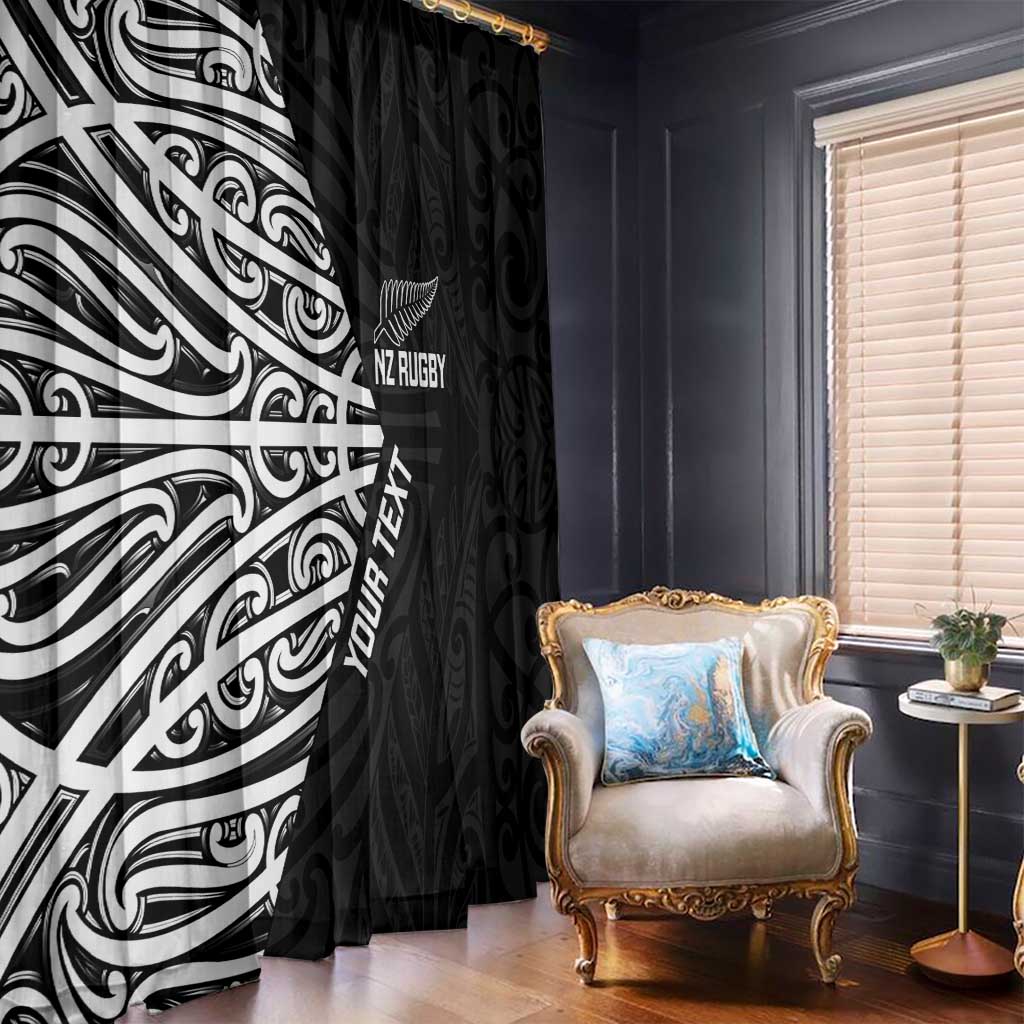 New Zealand Silver Fern Rugby Custom Window Curtain Maori Koru Go Black Fern - Aussie Hoodie