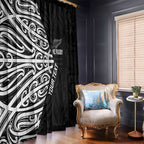 New Zealand Silver Fern Rugby Custom Window Curtain Maori Koru Go Black Fern - Aussie Hoodie
