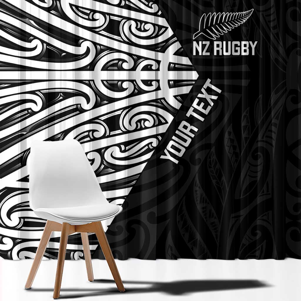New Zealand Silver Fern Rugby Custom Window Curtain Maori Koru Go Black Fern - Aussie Hoodie