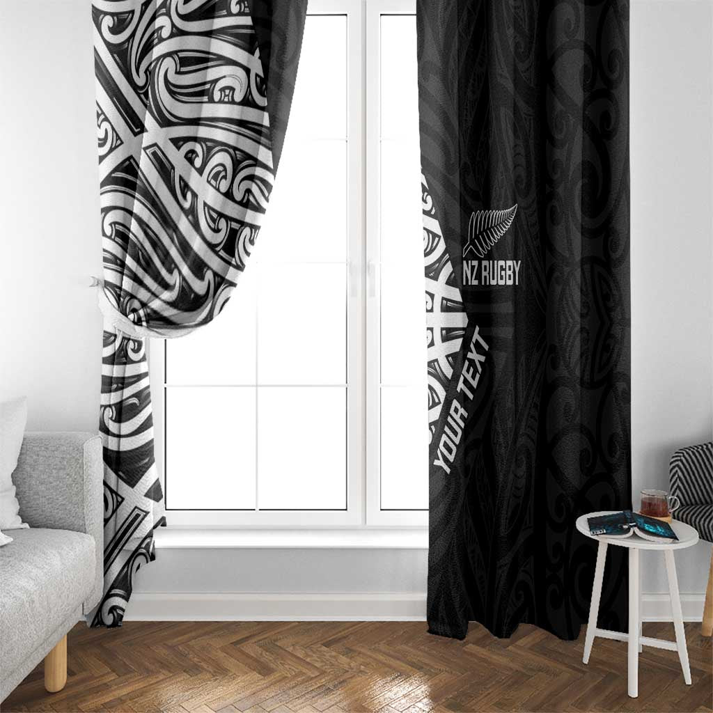 New Zealand Silver Fern Rugby Custom Window Curtain Maori Koru Go Black Fern - Aussie Hoodie