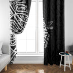 New Zealand Silver Fern Rugby Custom Window Curtain Maori Koru Go Black Fern - Aussie Hoodie