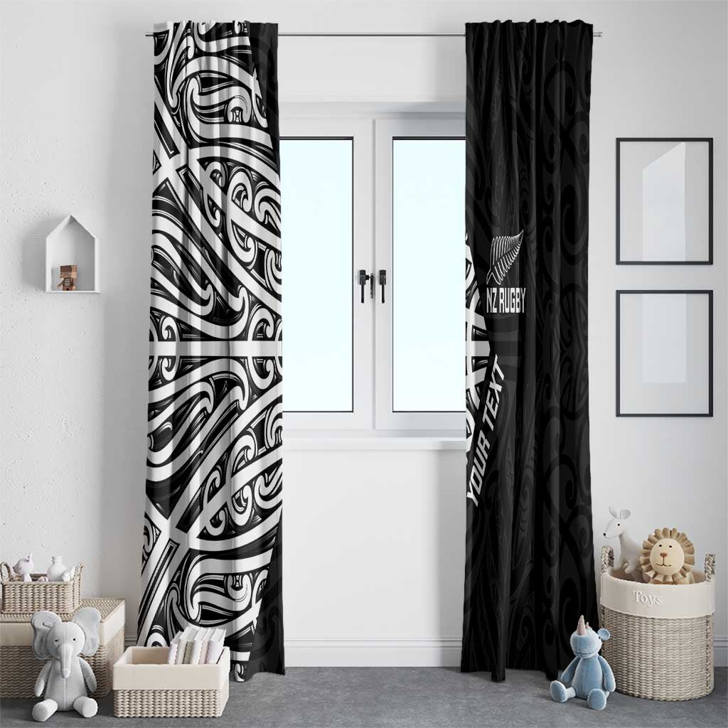 New Zealand Silver Fern Rugby Custom Window Curtain Maori Koru Go Black Fern - Aussie Hoodie