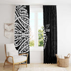New Zealand Silver Fern Rugby Custom Window Curtain Maori Koru Go Black Fern - Aussie Hoodie