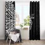 New Zealand Silver Fern Rugby Custom Window Curtain Maori Koru Go Black Fern - Aussie Hoodie