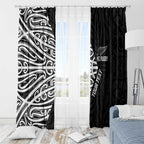 New Zealand Silver Fern Rugby Custom Window Curtain Maori Koru Go Black Fern - Aussie Hoodie