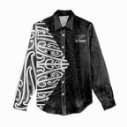 New Zealand Silver Fern Rugby Custom Women Casual Shirt Maori Koru Go Black Fern - Aussie Hoodie