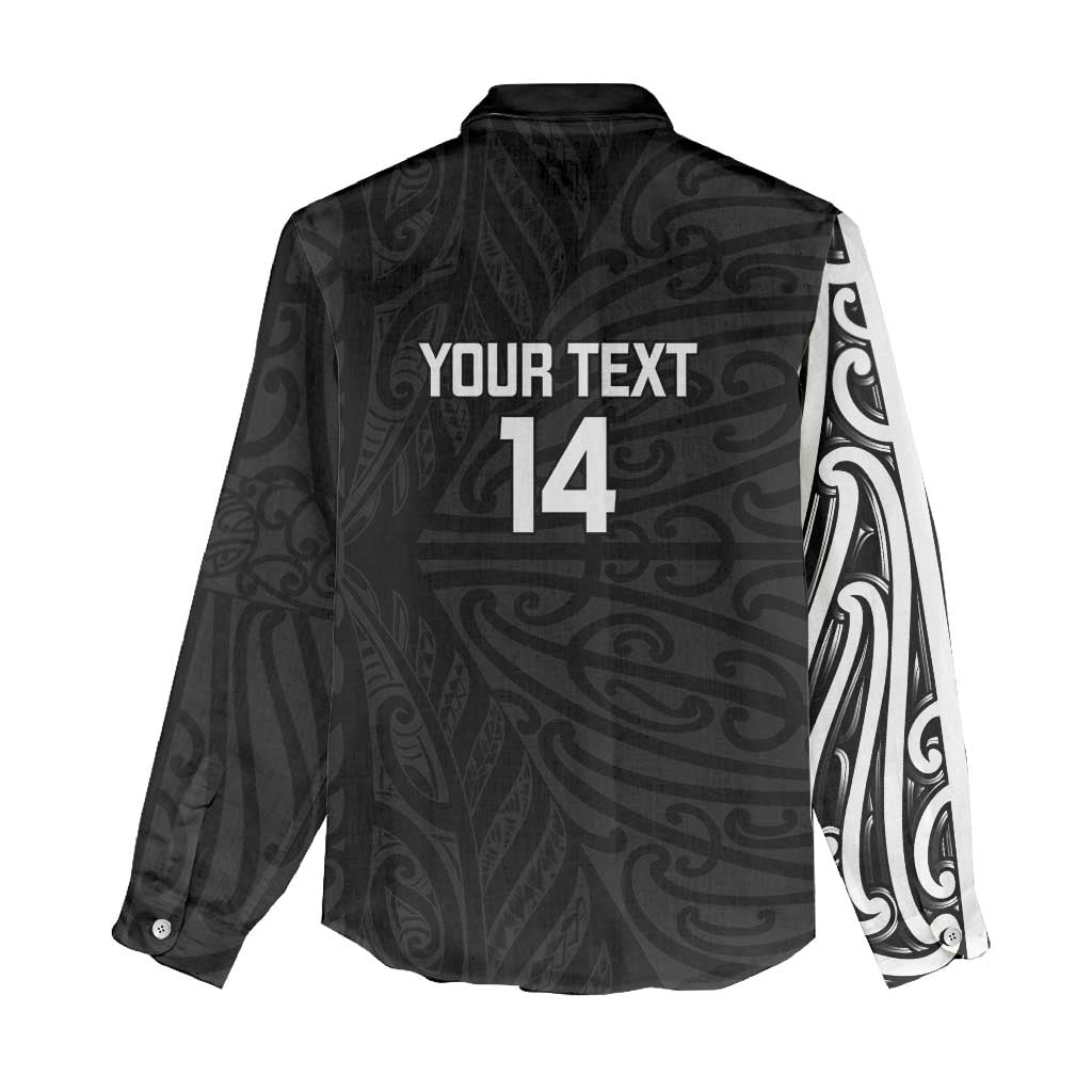 New Zealand Silver Fern Rugby Custom Women Casual Shirt Maori Koru Go Black Fern - Aussie Hoodie