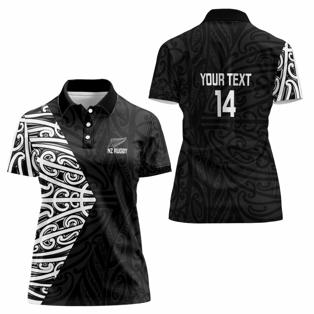 New Zealand Silver Fern Rugby Custom Women Polo Shirt Maori Koru Go Black Fern - Aussie Hoodie