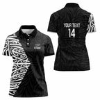 New Zealand Silver Fern Rugby Custom Women Polo Shirt Maori Koru Go Black Fern - Aussie Hoodie