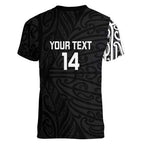 New Zealand Silver Fern Rugby Custom Women V-Neck T-Shirt Maori Koru Go Black Fern - Aussie Hoodie