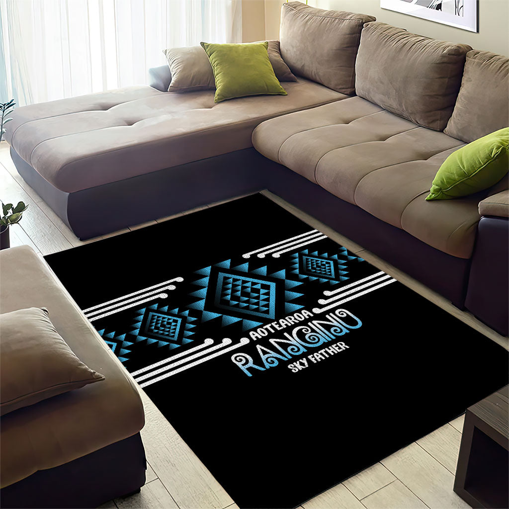 Aotearoa Atua Ranginui Area Rug Maori Sky Father Taniko Motifs