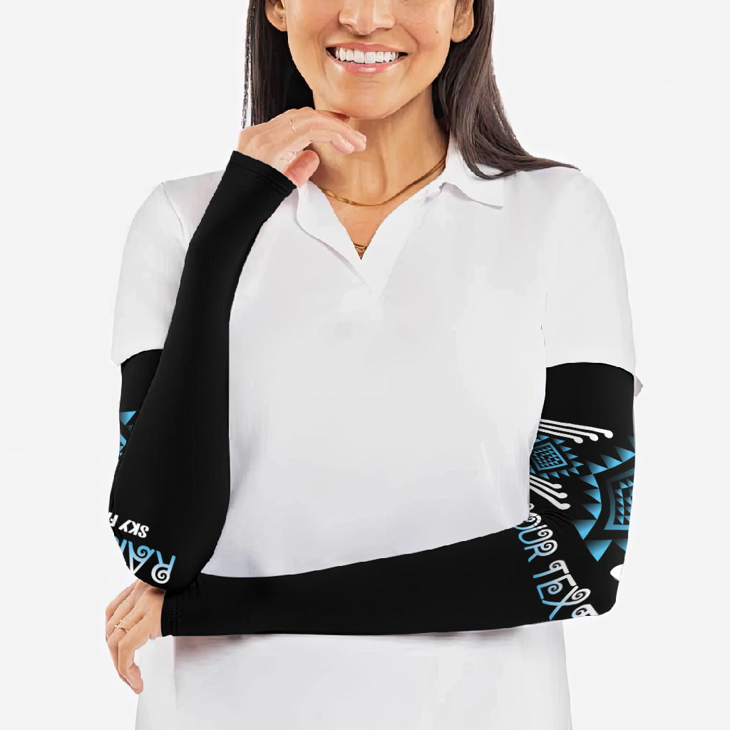 Aotearoa Atua Ranginui Personalised Arm Sleeves Maori Sky Father Taniko Motifs