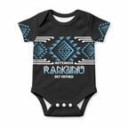 Aotearoa Atua Ranginui Personalised Baby Onesie Maori Sky Father Taniko Motifs