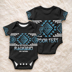 Aotearoa Atua Ranginui Personalised Baby Onesie Maori Sky Father Taniko Motifs