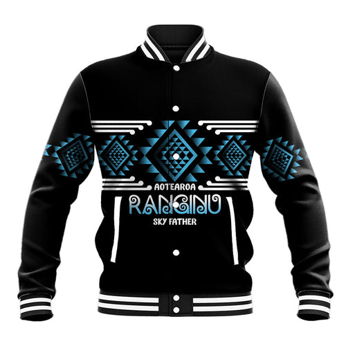 Aotearoa Atua Ranginui Personalised Baseball Jacket Maori Sky Father Taniko Motifs