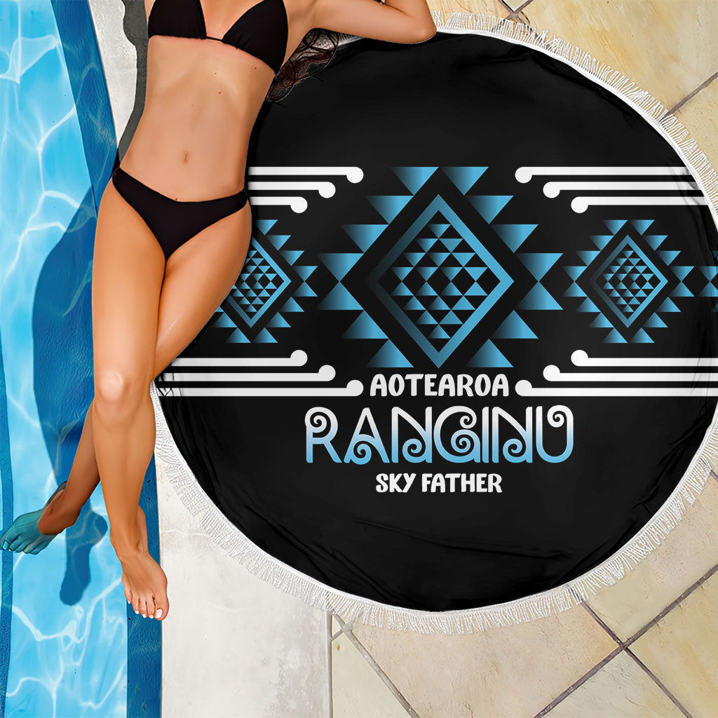 Aotearoa Atua Ranginui Beach Blanket Maori Sky Father Taniko Motifs