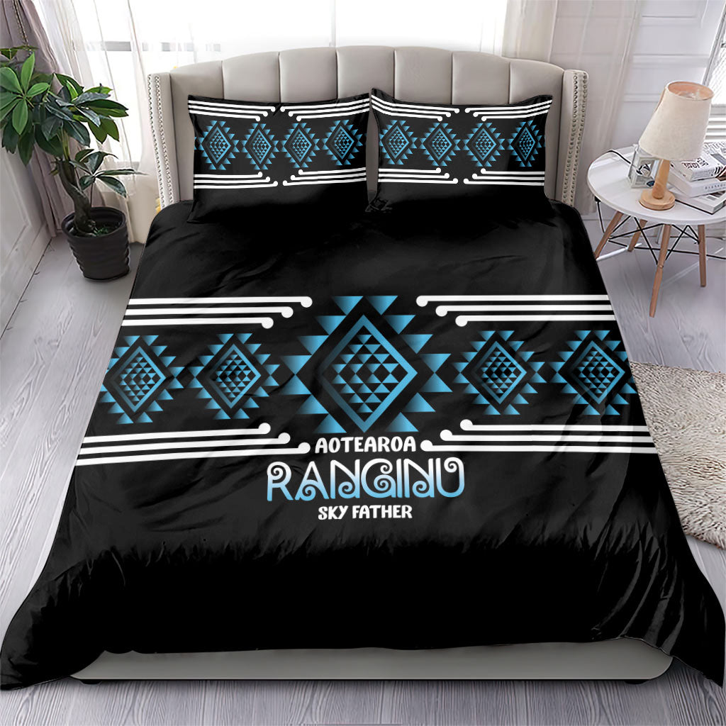 Aotearoa Atua Ranginui Bedding Set Maori Sky Father Taniko Motifs