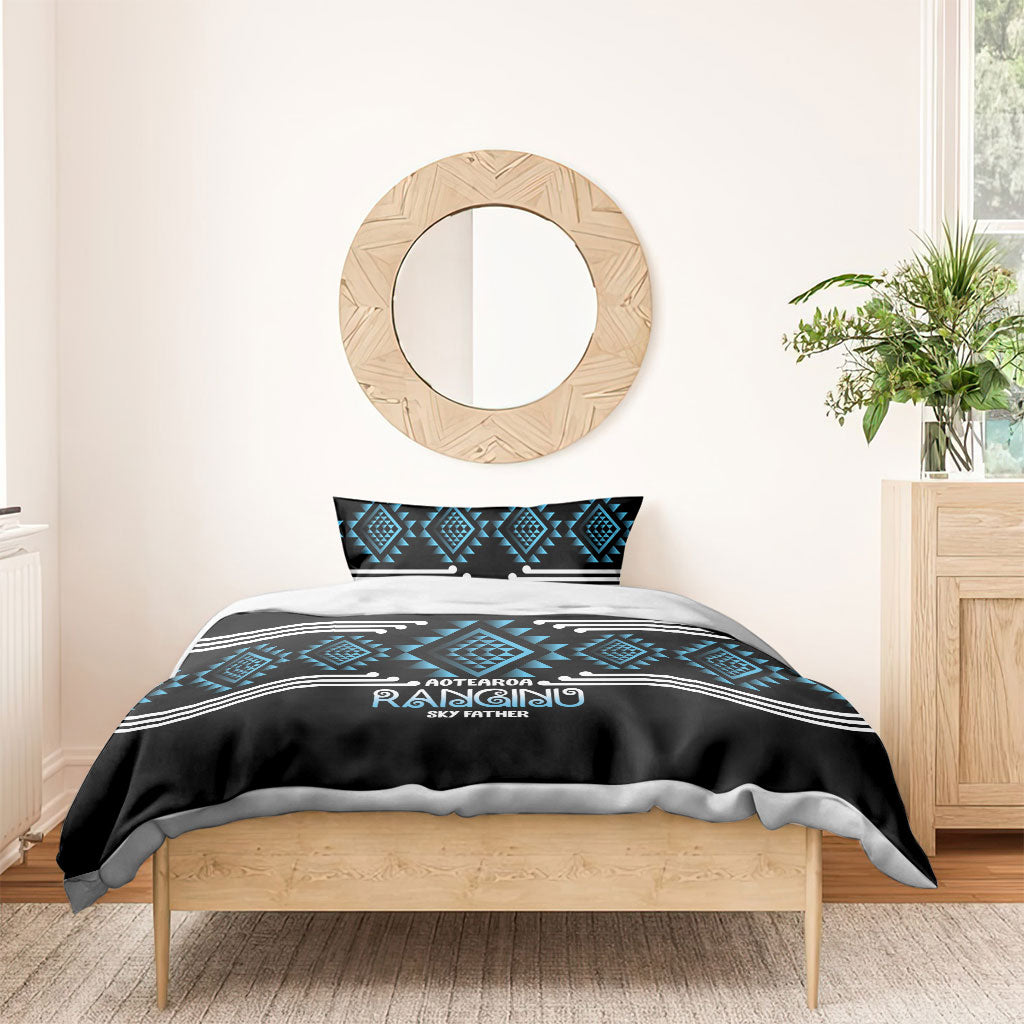 Aotearoa Atua Ranginui Bedding Set Maori Sky Father Taniko Motifs