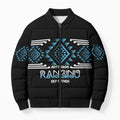Aotearoa Atua Ranginui Personalised Bomber Puffer Jacket Maori Sky Father Taniko Motifs