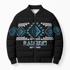 Aotearoa Atua Ranginui Personalised Bomber Puffer Jacket Maori Sky Father Taniko Motifs