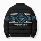 Aotearoa Atua Ranginui Personalised Bomber Puffer Jacket Maori Sky Father Taniko Motifs
