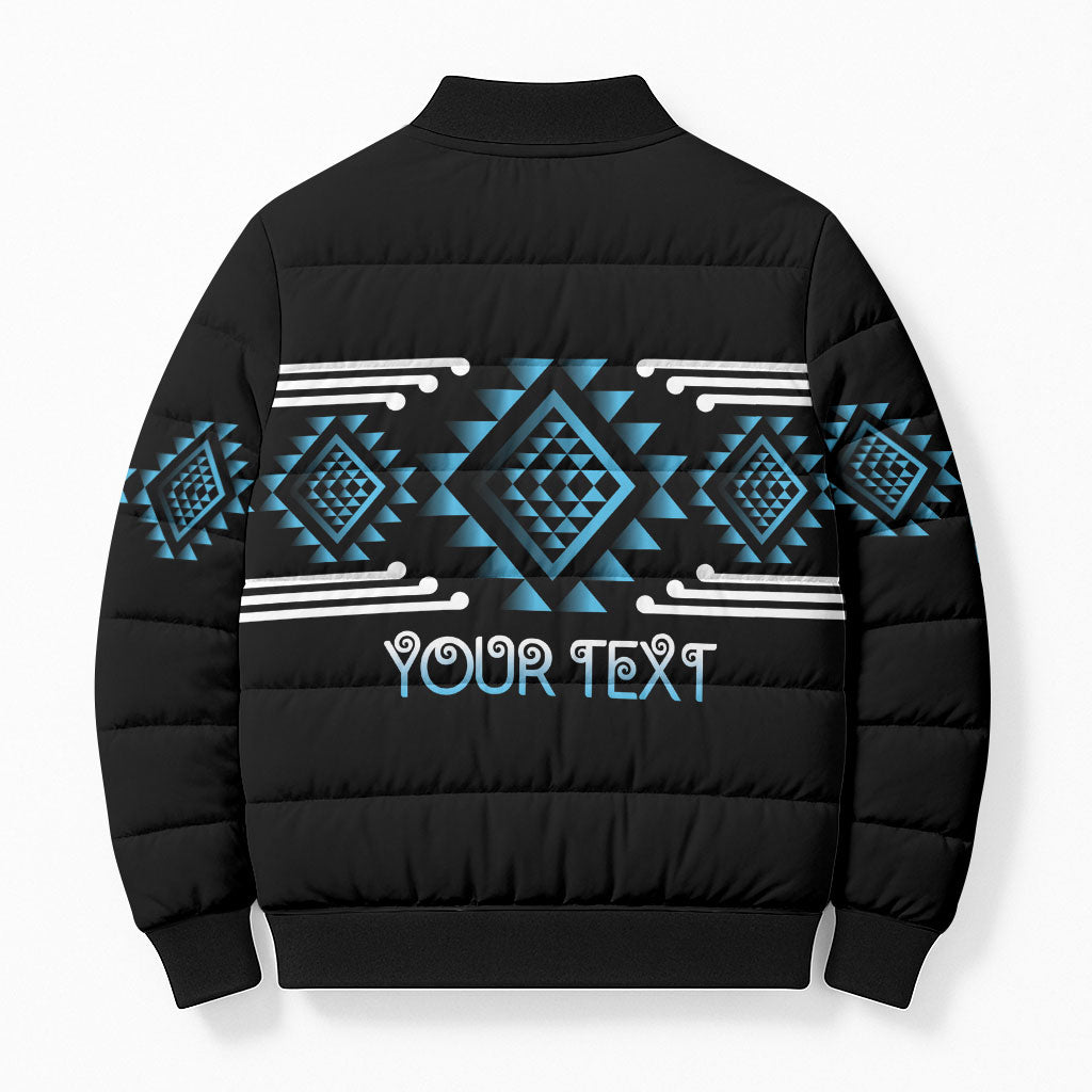 Aotearoa Atua Ranginui Personalised Bomber Puffer Jacket Maori Sky Father Taniko Motifs