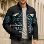 Aotearoa Atua Ranginui Personalised Bomber Puffer Jacket Maori Sky Father Taniko Motifs