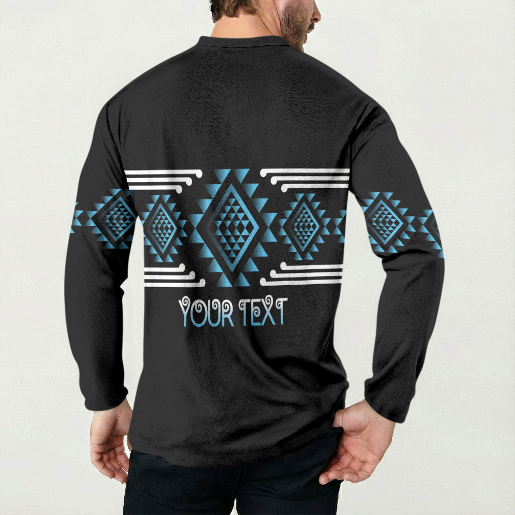 Aotearoa Atua Ranginui Personalised Button Sweatshirt Maori Sky Father Taniko Motifs