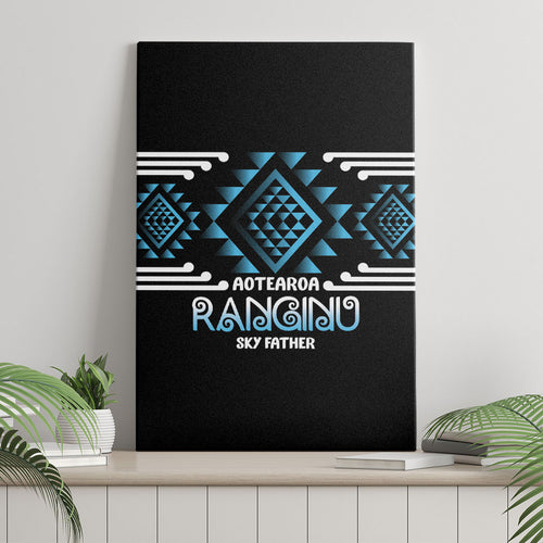 Aotearoa Atua Ranginui Canvas Wall Art Maori Sky Father Taniko Motifs