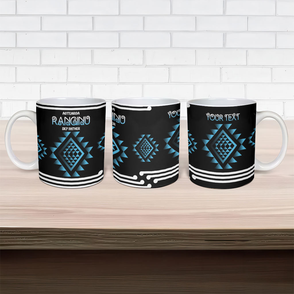 Aotearoa Atua Ranginui Personalised Ceramic Mug Maori Sky Father Taniko Motifs