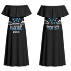 Aotearoa Atua Ranginui Personalised Couples Matching Off Shoulder Maxi Dress and Long Sleeve Button Shirt Maori Sky Father Taniko Motifs