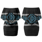 Aotearoa Atua Ranginui Personalised Couples Matching Off Shoulder Short Dress and Hawaiian Shirt Maori Sky Father Taniko Motifs