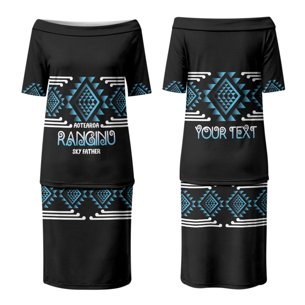 Aotearoa Atua Ranginui Personalised Couples Matching Puletasi and Hawaiian Shirt Maori Sky Father Taniko Motifs