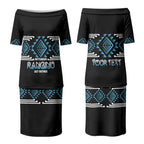 Aotearoa Atua Ranginui Personalised Couples Matching Puletasi and Long Sleeve Button Shirt Maori Sky Father Taniko Motifs
